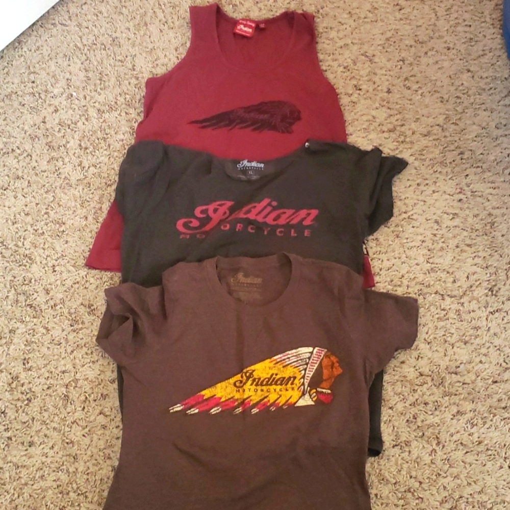 3 nwot Indian Motorcycle shirts n Tank
